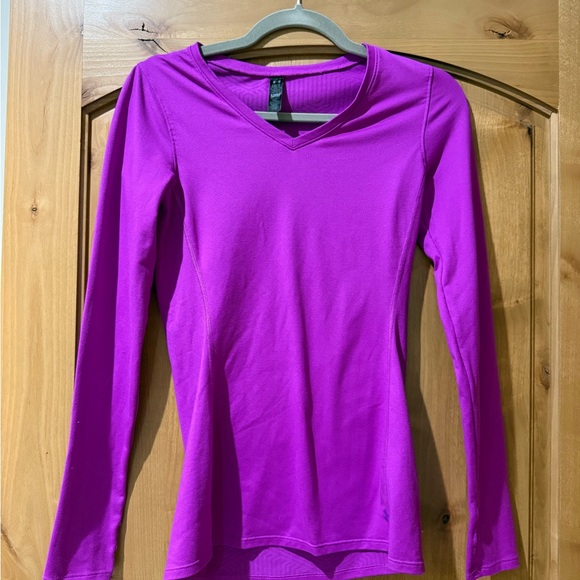 Under Armour Women's Long Sleeve V-Neck Top - Magenta - Picture 1 of 1